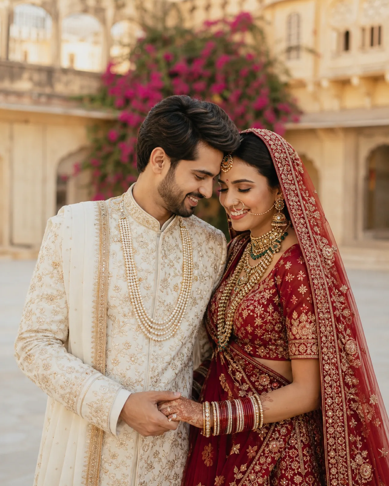 Dikshant and Anukriti in traditional wedding attire